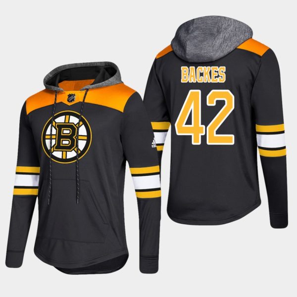 Glamorous Bruins #42 David Backes Black 2018 Pullover Platinum Hoodie for premium game day attire