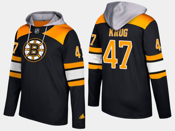 Stunning Bruins #47 Torey Krug Black Name And Number Hoodie for genuine hockey aficionados