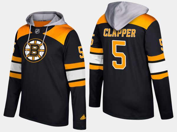 Stunning Bruins #5 Dit Clapper Black Name And Number Hoodie to back your beloved Sabres athletes