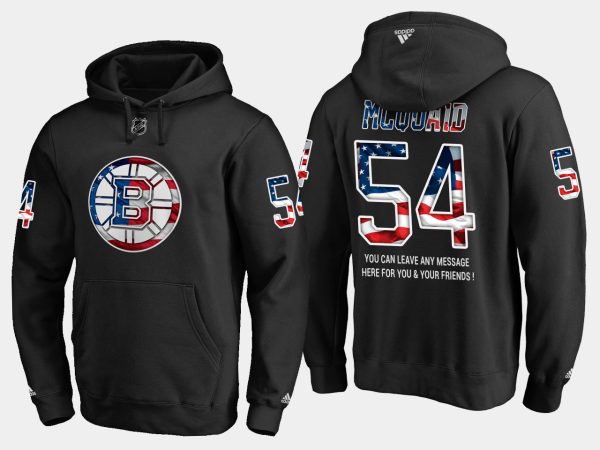 Magnificent Bruins #54 Adam Mcquaid NHL Banner Wave Usa Flag Black Hoodie to shine at the arena