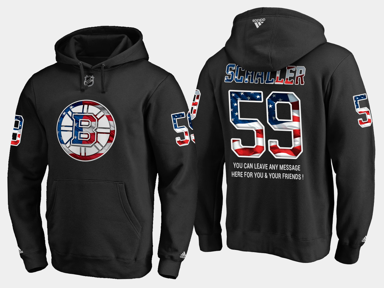 Stunning Bruins #59 Tim Schaller NHL Banner Wave Usa Flag Black Hoodie for a memorable match day
