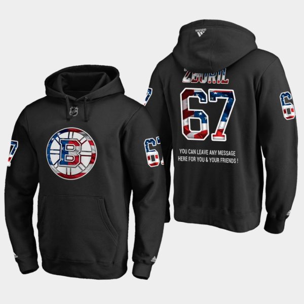 Captivating Bruins #67 Jakub Zboril NHL Banner Wave Usa Flag Black Hoodie for a memorable match day