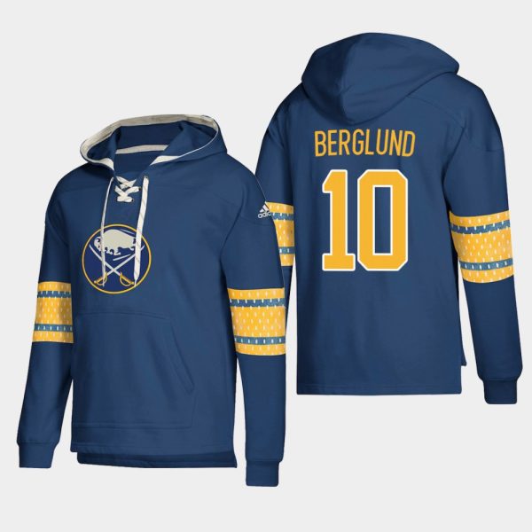Stunning Buffalo Sabres #10 Patrik Berglund Navy adidas Lace Up Pullover Hoodie to back your beloved Sabres athletes