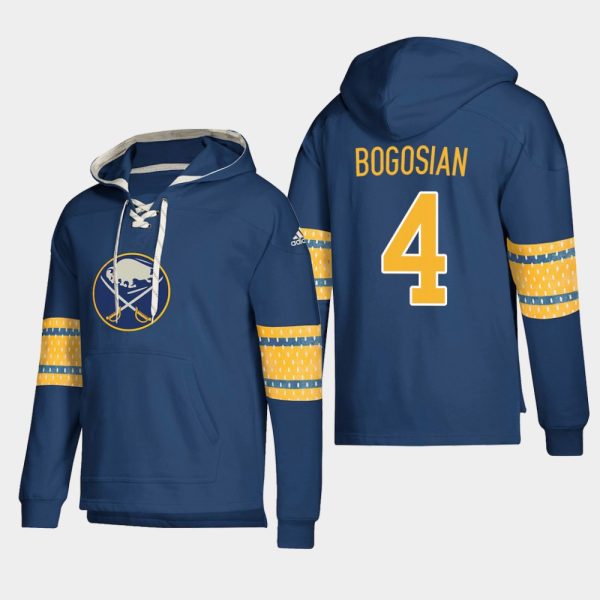 Elegant Buffalo Sabres #4 Zach Bogosian Navy adidas Lace Up Pullover Hoodie for a memorable match day