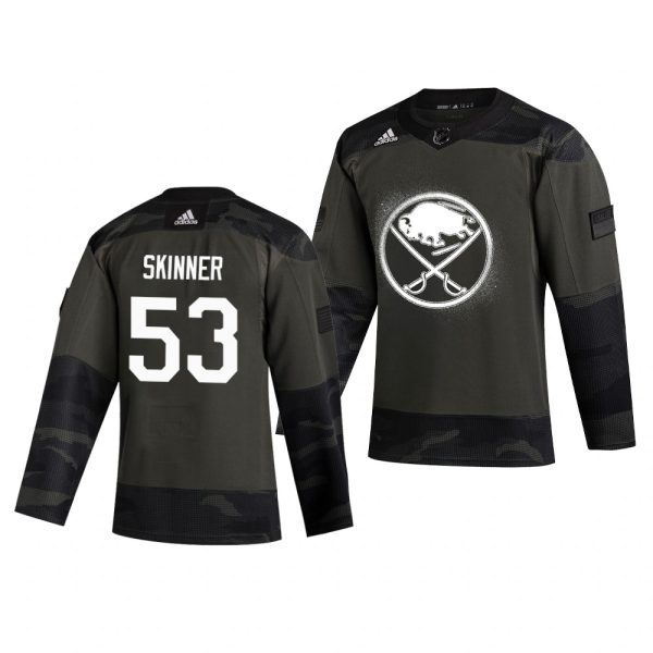 Elegant Buffalo Sabres #53 Jeff Skinner Adidas 2019 Veterans Day Men's Authentic Practice NHL Jersey Camo to exhibit your team allegiance