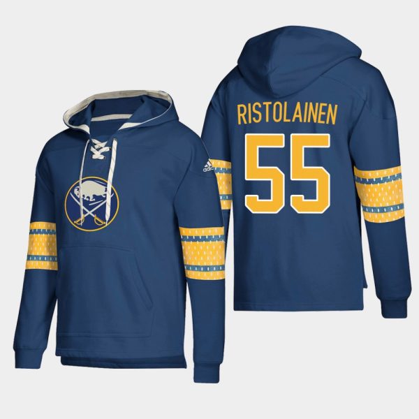 Captivating Buffalo Sabres #55 Rasmus Ristolainen Navy adidas Lace Up Pullover Hoodie for dedicated Sabres supporters