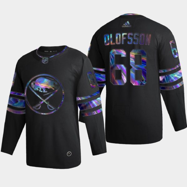 Elegant Buffalo Sabres #68 Victor Olofsson Men's Nike Iridescent Holographic Collection NHL Jersey Black as a prized hockey collectible
