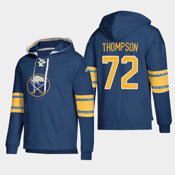 Captivating Buffalo Sabres #72 Tage Thompson Navy adidas Lace Up Pullover Hoodie for genuine hockey aficionados
