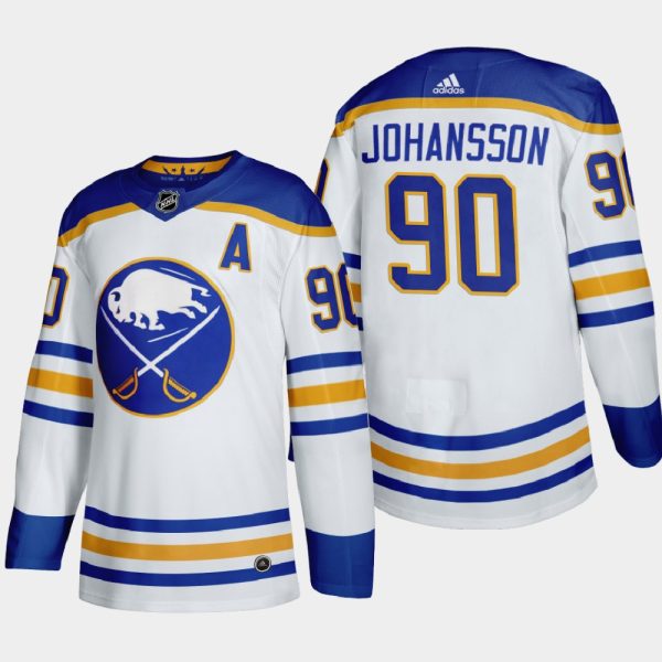 Charming Buffalo Sabres #90 Marcus Johansson Men's Adidas 2020 21 Away Authentic Player Stitched NHL Jersey White for premium game day attire