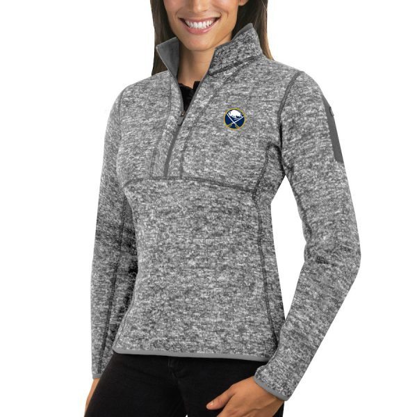 Captivating Buffalo Sabres Antigua Women's Fortune 1/2 Zip Pullover Sweater Black to augment your hockey keepsake collection