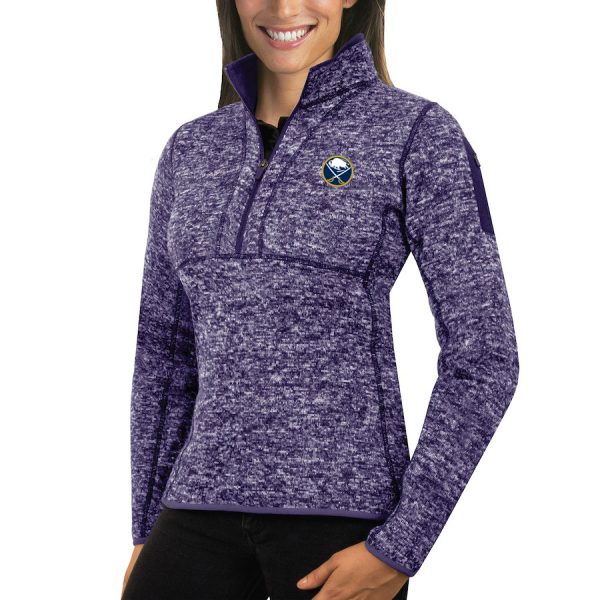 Captivating Buffalo Sabres Antigua Women's Fortune 1/2 Zip Pullover Sweater Purple as a prized hockey collectible