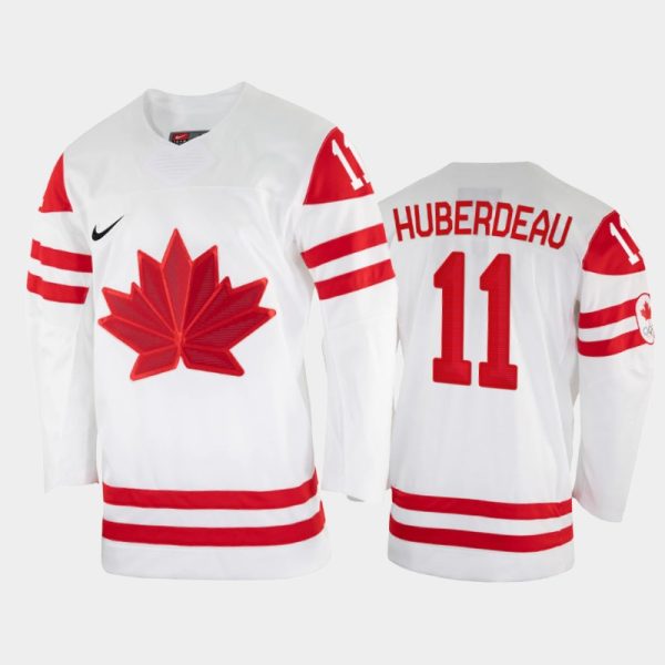Deluxe Canada Hockey #11 Jonathan Huberdeau Men's Nike Beijing 2022 Winter Olympics Home Jersey White for a memorable match day