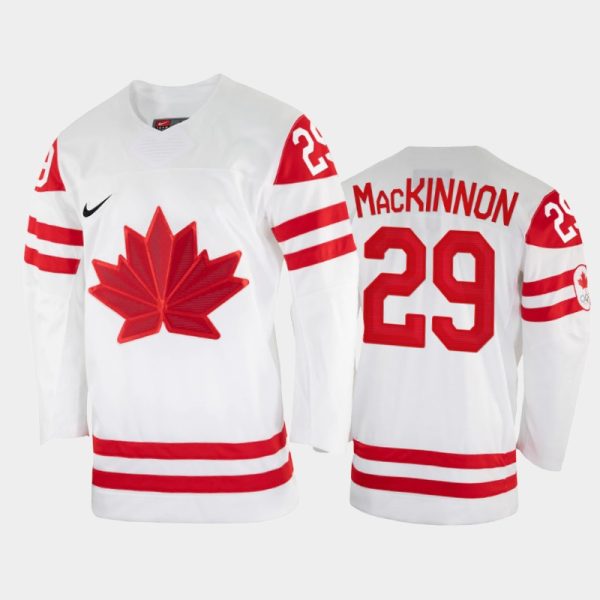 Charming Canada Hockey #29 Nathan MacKinnon Men's Nike Beijing 2022 Winter Olympics Home Jersey White to back your beloved Sabres athletes