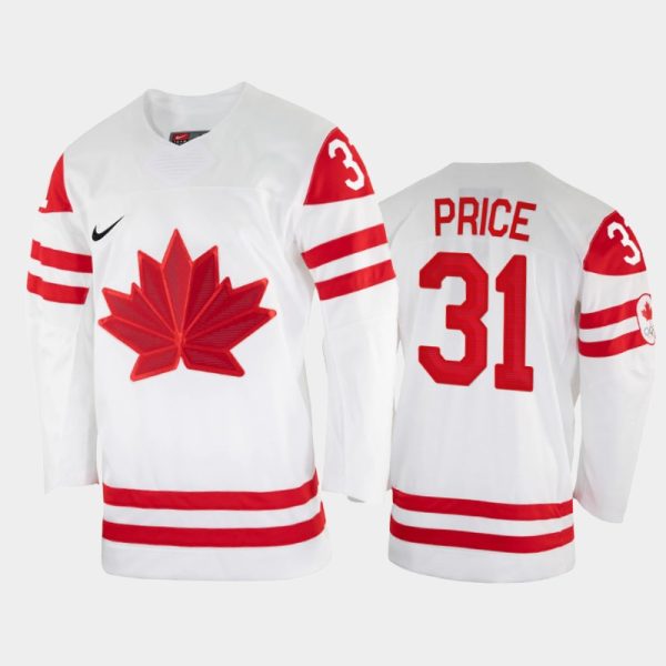 Captivating Canada Hockey #31 Carey Price Men's Nike Beijing 2022 Winter Olympics Home Jersey White to shine at the arena
