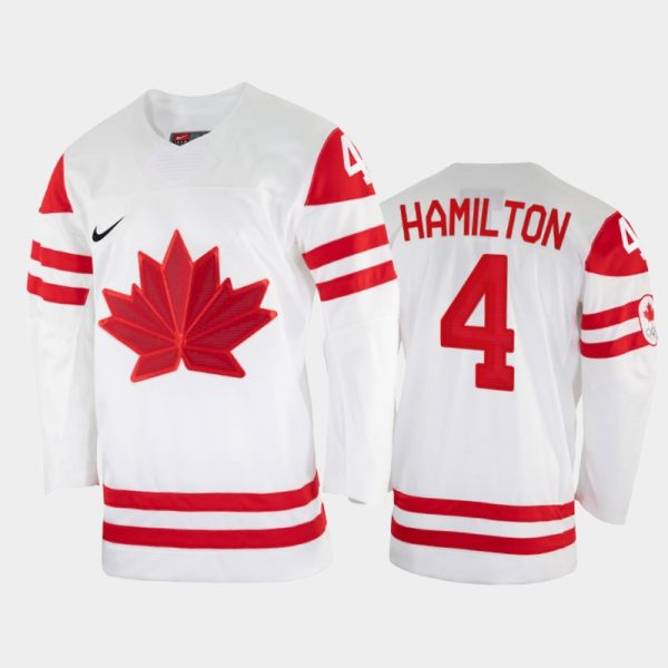 Stunning Canada Hockey #4 Dougie Hamilton Men's Nike Beijing 2022 Winter Olympics Home Jersey White for a thrilling hockey event