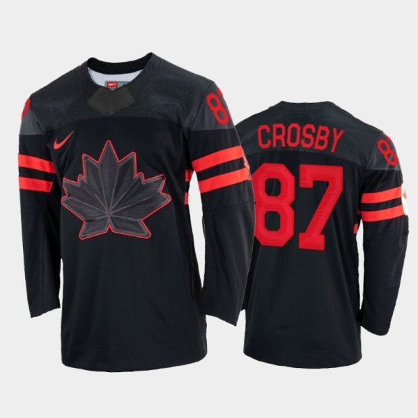 Captivating Canada Hockey #87 Sidney Crosby Men's Nike Beijing 2022 Winter Olympics Alternate Jersey Black for dedicated Sabres supporters