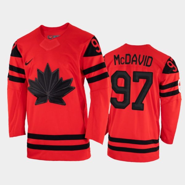 Glamorous Canada Hockey #97 Connor McDavid Men's Nike Beijing 2022 Winter Olympics Away Jersey Red as a prized hockey collectible