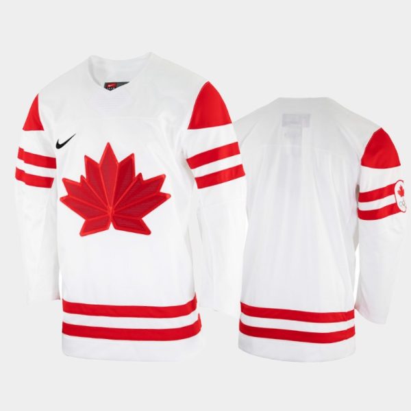 Captivating Canada Hockey Blank Men's Nike Beijing 2022 Winter Olympics Home Jersey White for genuine hockey aficionados