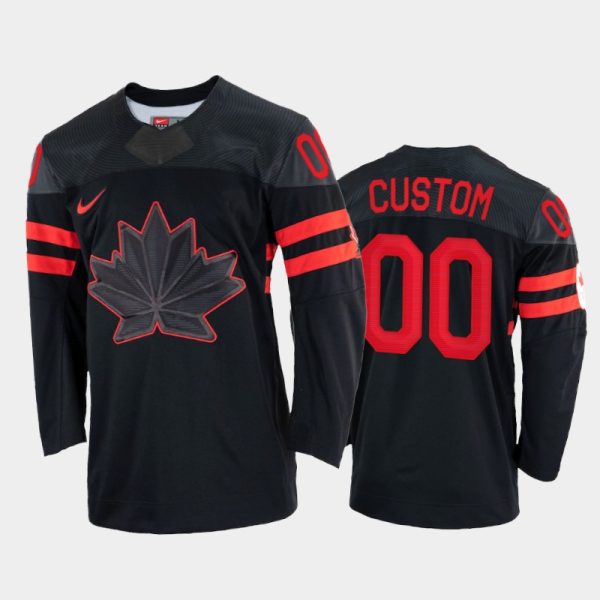 Magnificent Canada Hockey Custom Men's Nike Beijing 2022 Winter Olympics Alternate Jersey Black as a prized hockey collectible