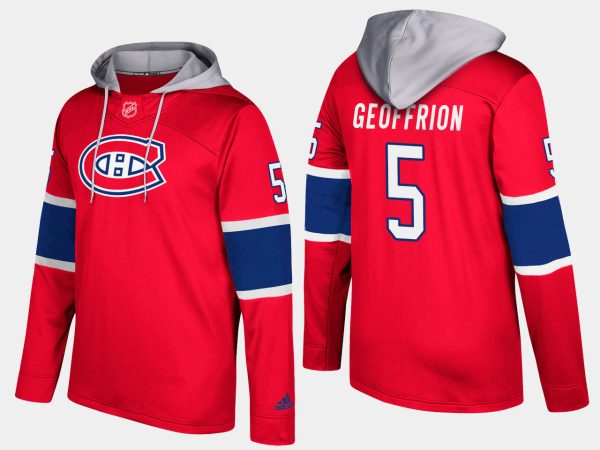 Alluring Canadiens #5 Bernie Geoffrion Red Name And Number Hoodie for a memorable match day