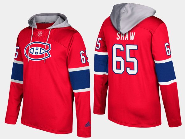 Elegant Canadiens #65 Andrew Shaw Red Name And Number Hoodie for premium game day attire