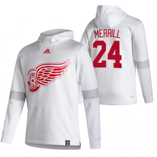 Charming Detroit Red Wings #24 Jon Merrill Adidas Reverse Retro Pullover Hoodie White to back your beloved Sabres athletes