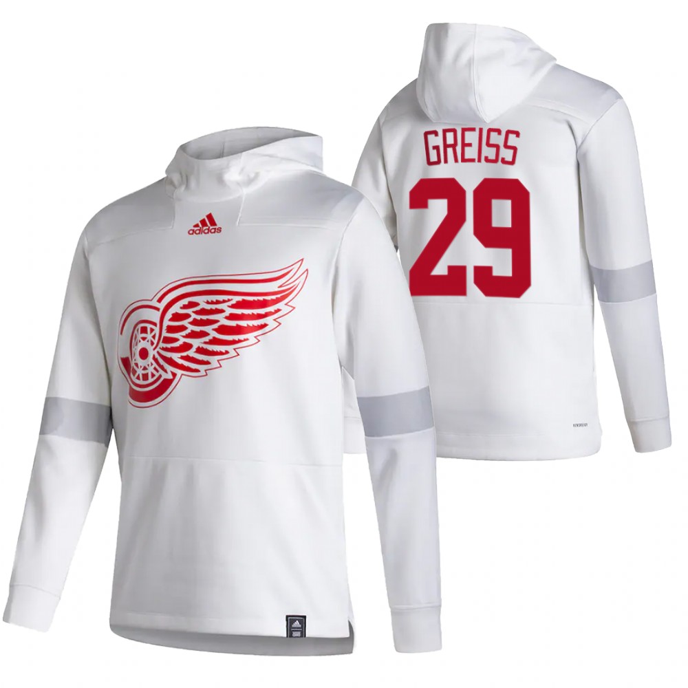 Alluring Detroit Red Wings #29 Thomas Greiss Adidas Reverse Retro Pullover Hoodie White for a memorable match day