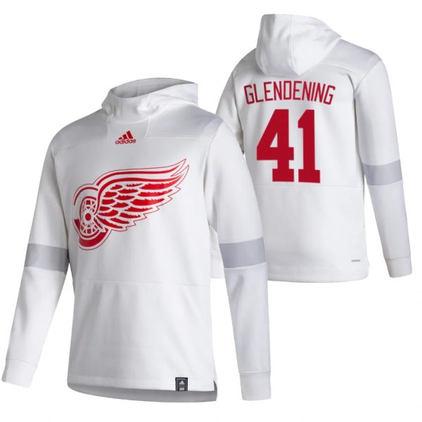 Exquisite Detroit Red Wings #41 Luke Glendening Adidas Reverse Retro Pullover Hoodie White for a thrilling hockey event