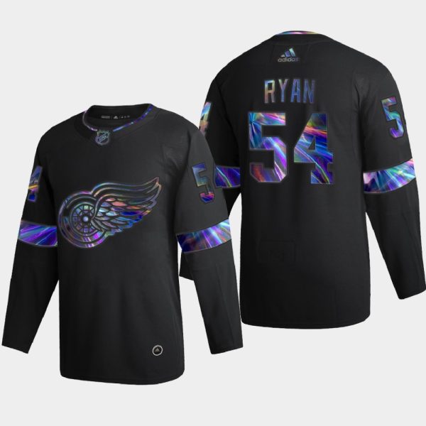 Alluring Detroit Red Wings #54 Bobby Ryan Men's Nike Iridescent Holographic Collection NHL Jersey Black for a memorable match day