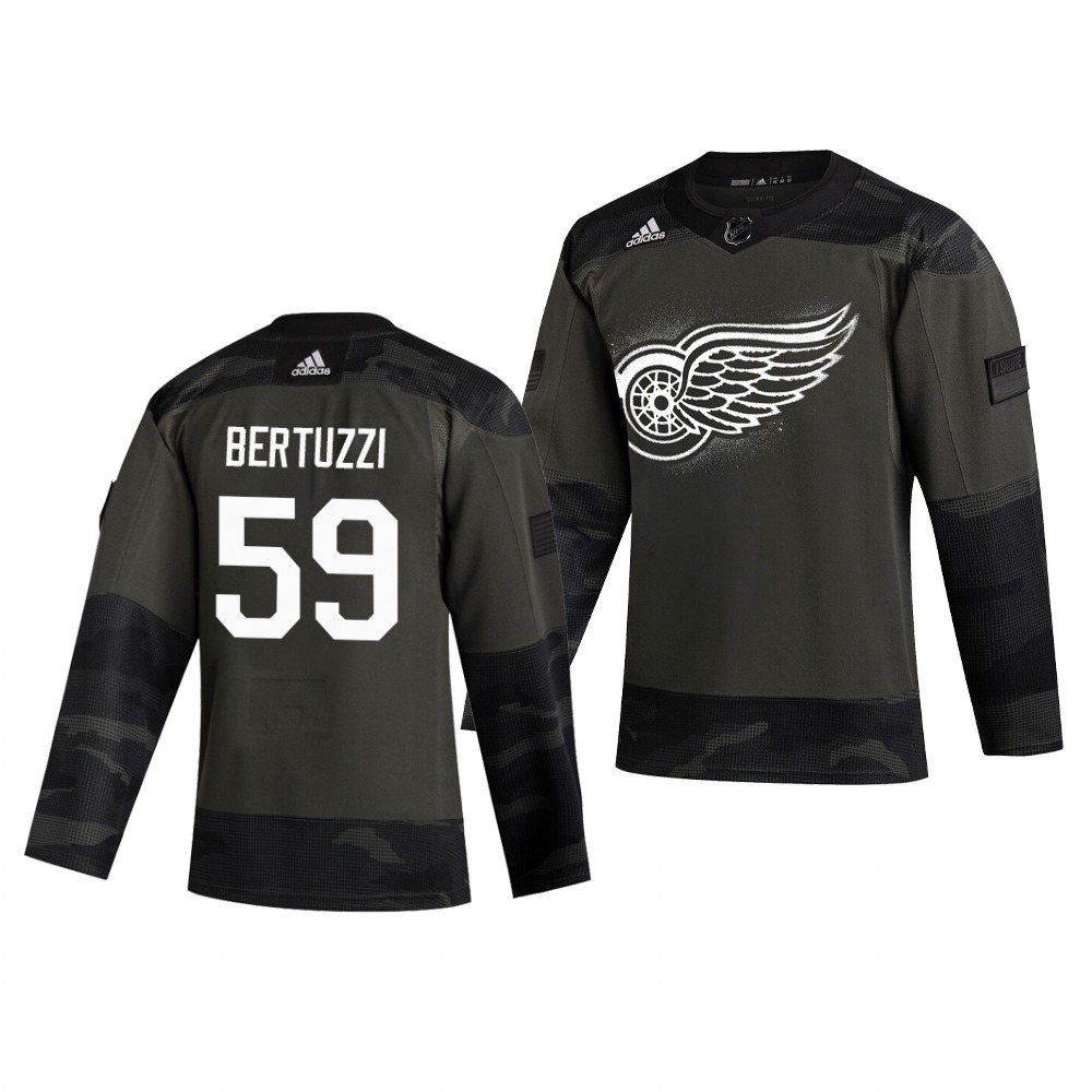 Superb Detroit Red Wings #59 Tyler Bertuzzi Adidas 2019 Veterans Day Men's Authentic Practice NHL Jersey Camo for genuine hockey aficionados