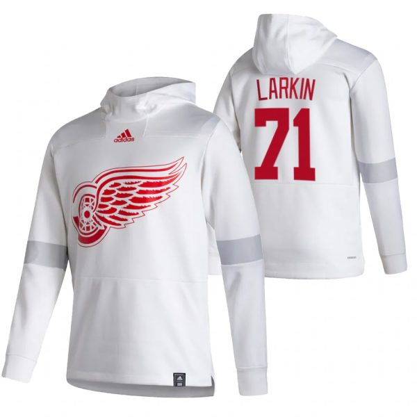 Exquisite Detroit Red Wings #71 Dylan Larkin Adidas Reverse Retro Pullover Hoodie White to back your beloved Sabres athletes