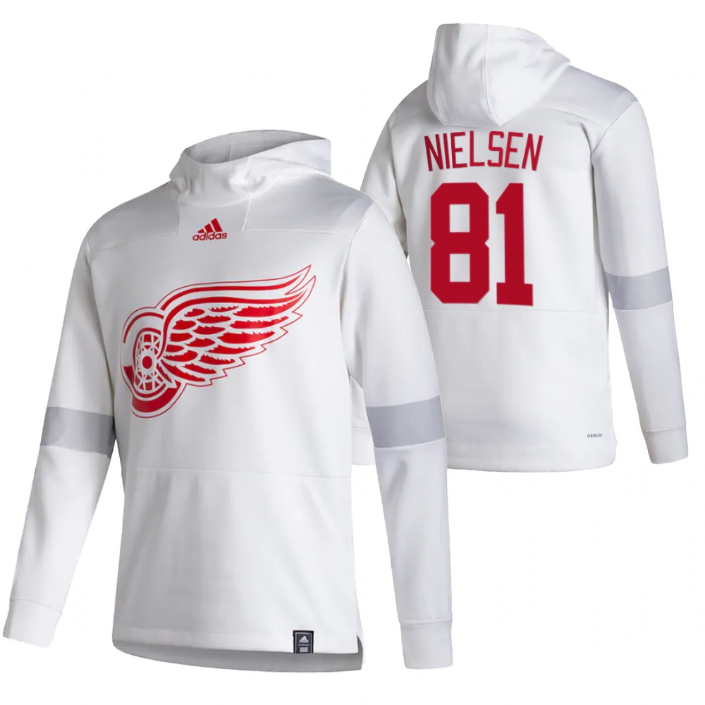 Superb Detroit Red Wings #81 Frans Nielsen Adidas Reverse Retro Pullover Hoodie White for premium game day attire