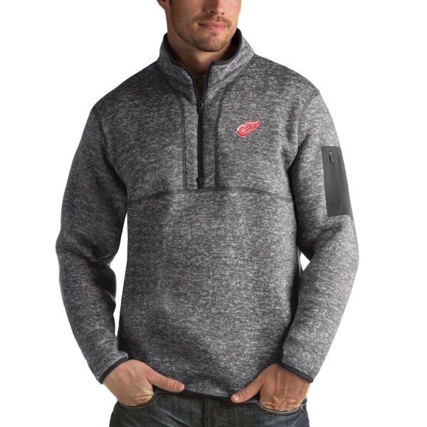 Alluring Detroit Red Wings Antigua Fortune Quarter Zip Pullover Jacket Black for genuine hockey aficionados