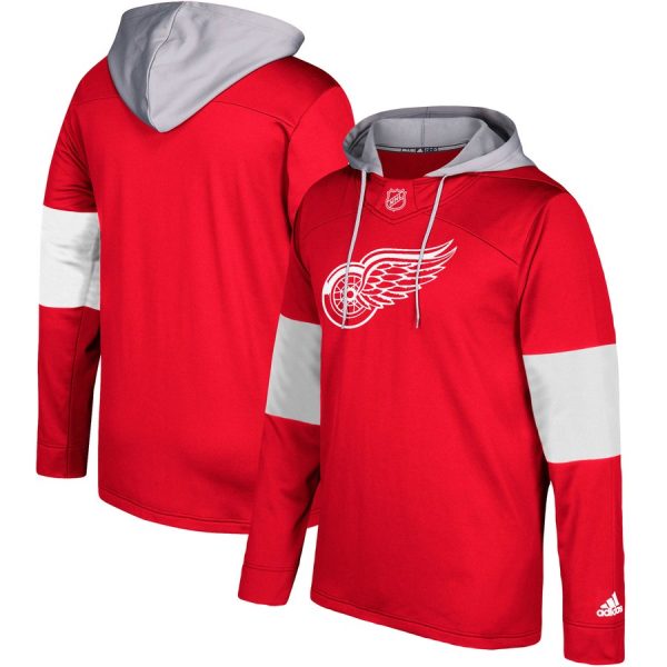 Elegant Detroit Red Wings adidas Silver Jersey Pullover Hoodie Red for genuine hockey aficionados
