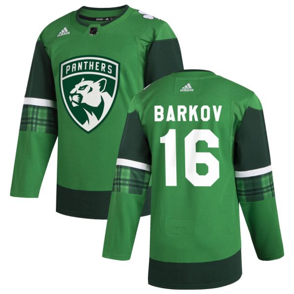 Stunning Florida Panthers #16 Aleksander Barkov Men's Adidas 2020 St. Patrick's Day Stitched NHL Jersey Green.jpg.jpg to augment your hockey keepsake collection
