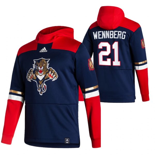 Deluxe Florida Panthers #21 Alexander Wennberg Adidas Reverse Retro Pullover Hoodie Navy for genuine hockey aficionados