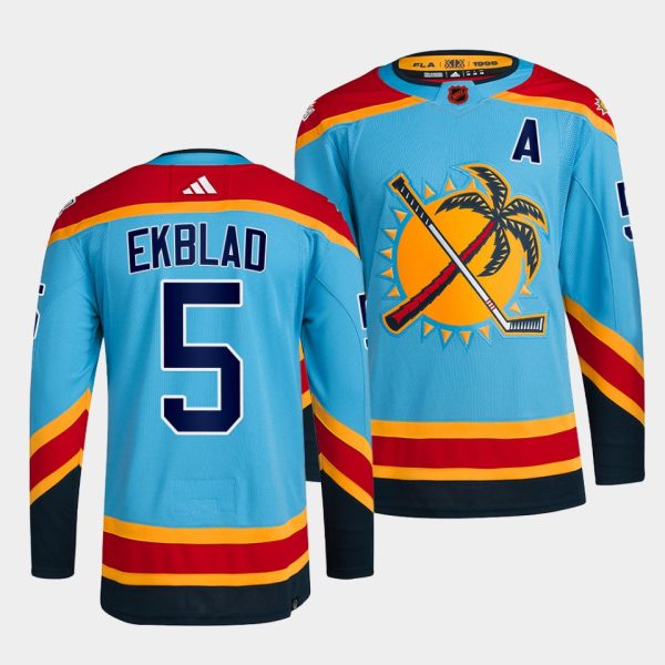 Glamorous Florida Panthers #5 Aaron Ekblad Men's adidas Reverse Retro 2.0 Authentic Player Jersey Blue to augment your hockey keepsake collection