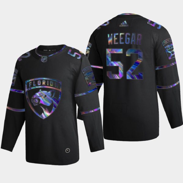 Exquisite Florida Panthers #52 MacKenzie Weegar Men's Nike Iridescent Holographic Collection NHL Jersey Black to exhibit your team allegiance