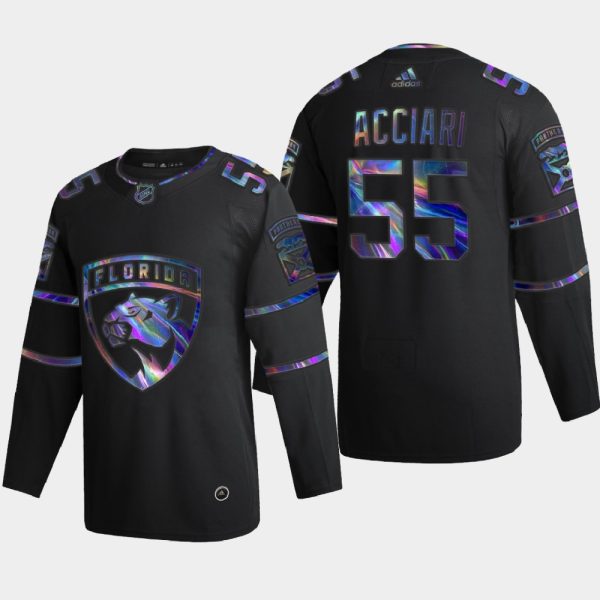 Exquisite Florida Panthers #55 Noel Acciari Men's Nike Iridescent Holographic Collection NHL Jersey Black to exhibit your team allegiance