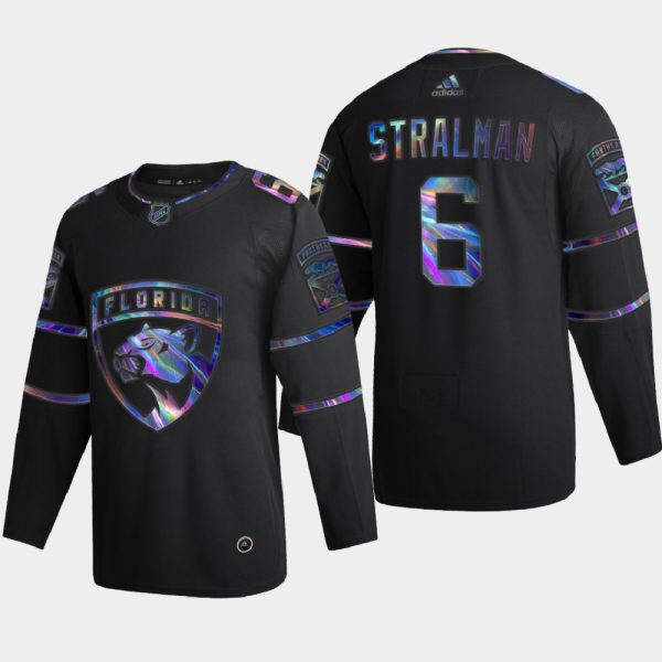 Exquisite Florida Panthers #6 Anton Stralman Men's Nike Iridescent Holographic Collection NHL Jersey Black to shine at the arena