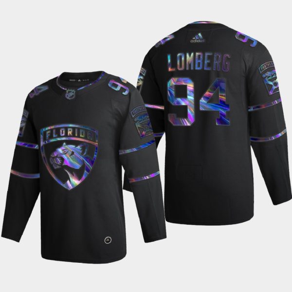 Alluring Florida Panthers #94 Ryan Lomberg Men's Nike Iridescent Holographic Collection NHL Jersey Black for a memorable match day