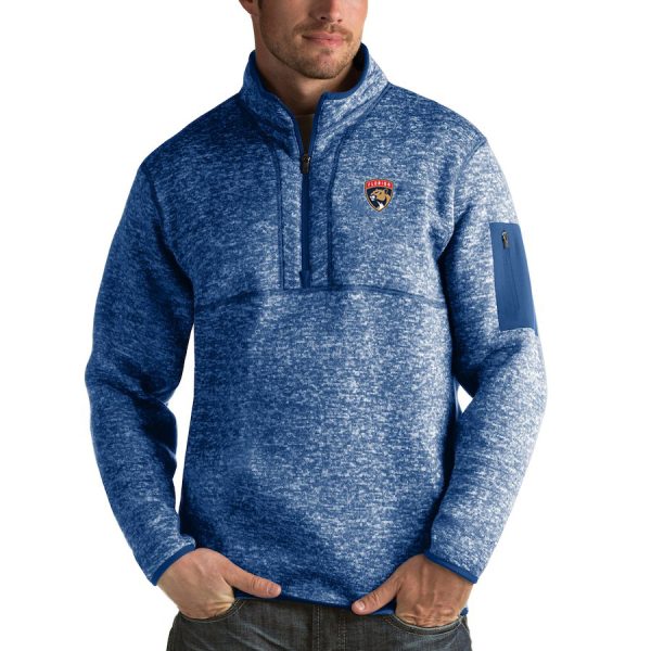 Superb Florida Panthers Antigua Fortune Quarter Zip Pullover Jacket Blue to shine at the arena