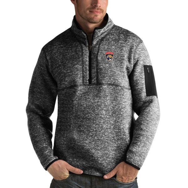 Superb Florida Panthers Antigua Fortune Quarter Zip Pullover Jacket Charcoal for a memorable match day