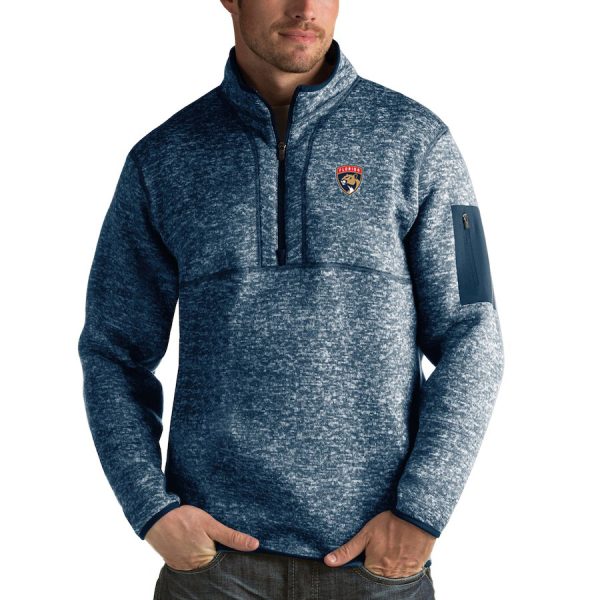 Glamorous Florida Panthers Antigua Fortune Quarter Zip Pullover Jacket Royal to shine at the arena