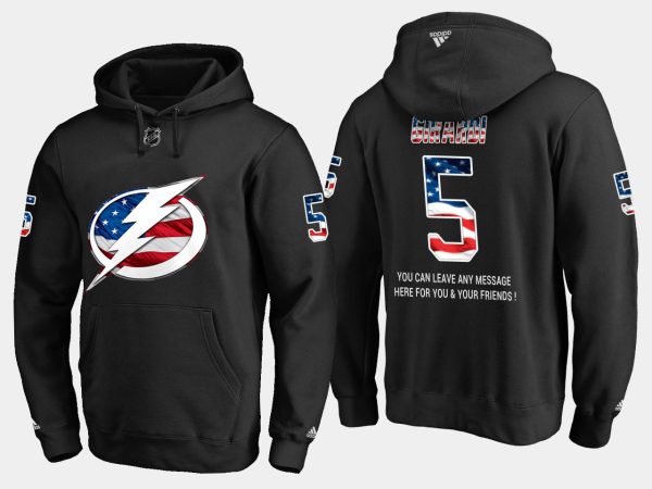 Charming Lightning #5 Dan Girardi NHL Banner Wave Usa Flag Black Hoodie for a memorable match day