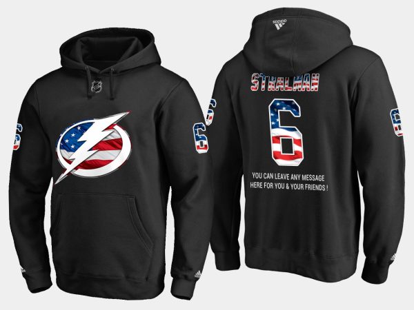 Magnificent Lightning #6 Anton Stralman NHL Banner Wave Usa Flag Black Hoodie to shine at the arena