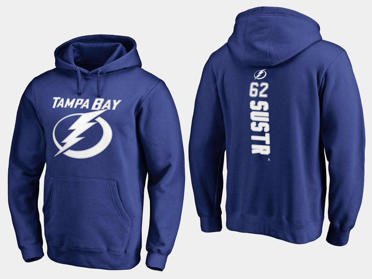 Glamorous Lightning #62 Andrej Sustr Blue Name And Number Hoodie to back your beloved Sabres athletes