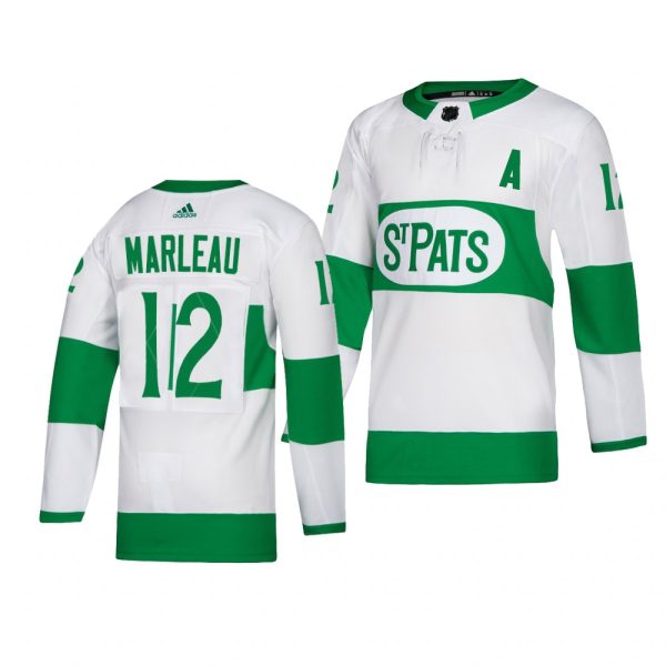 Glamorous Maple Leafs #12 Patrick Marleau adidas White 2019 St. Patrick's Day Authentic Player Stitched NHL Jersey for a memorable match day