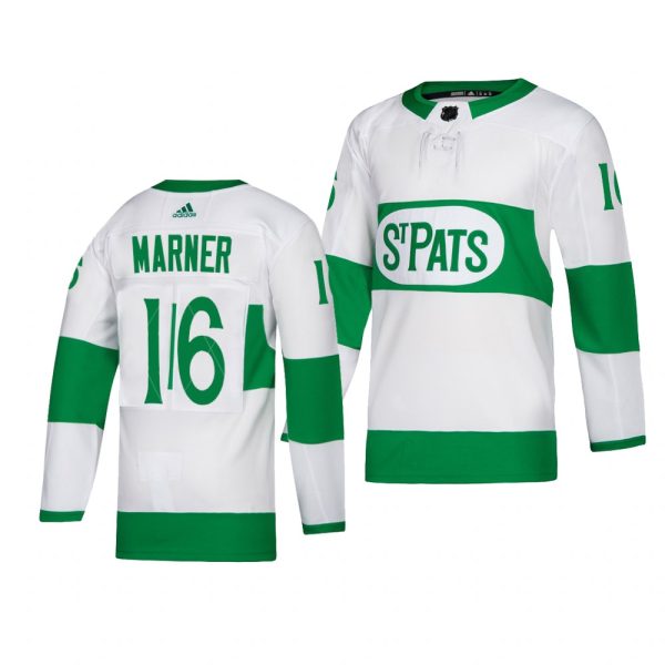 Stunning Maple Leafs #16 Mitch Marner adidas White 2019 St. Patrick's Day Authentic Player Stitched NHL Jersey to exhibit your team allegiance