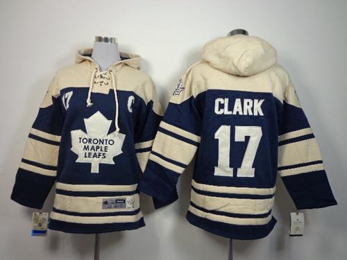 Charming Maple Leafs #17 Wendel Clark Blue Sawyer Hooded Sweatshirt Stitched Youth NHL Jersey for premium game day attire